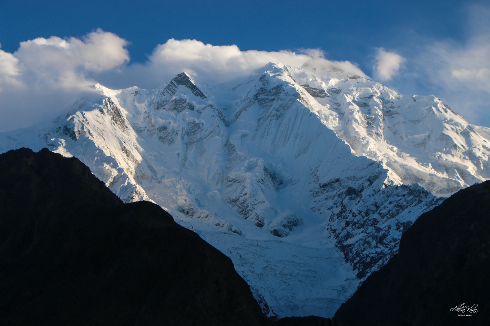 Rakaposhi rising across the valley