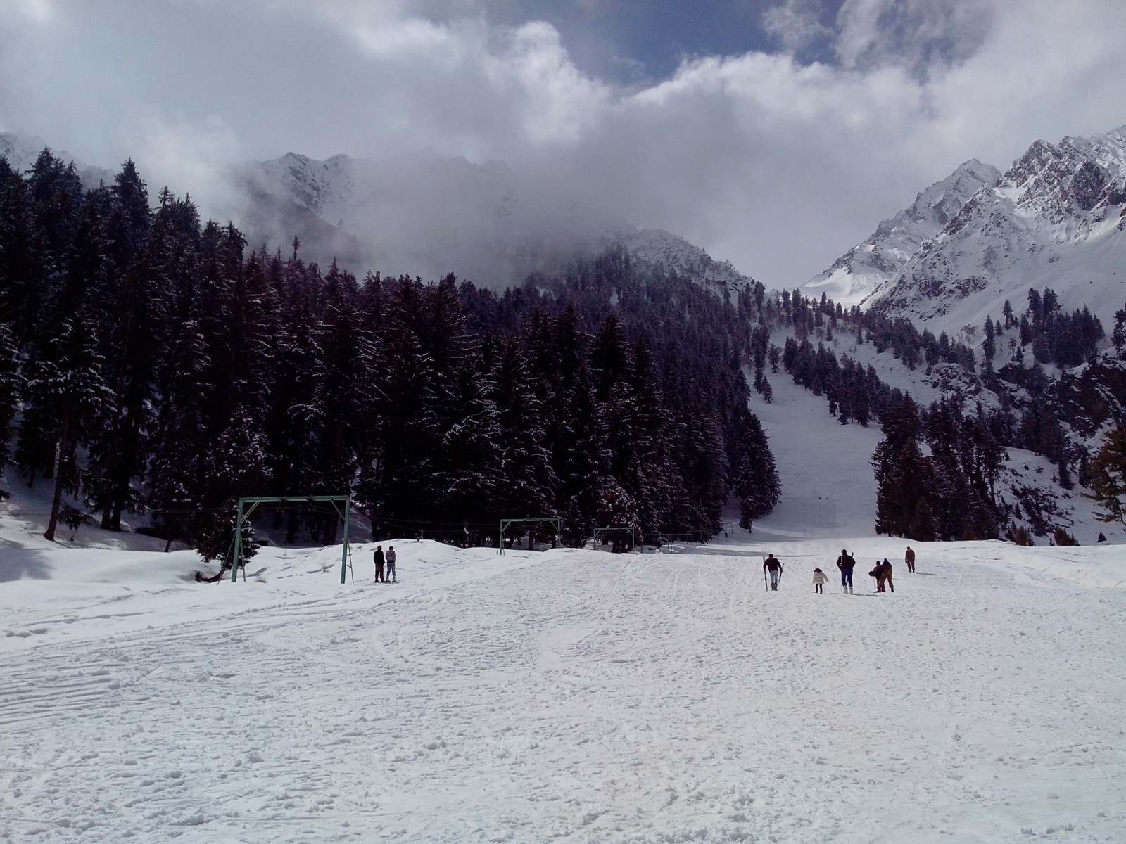 Snowy slopes in Naltar Valley