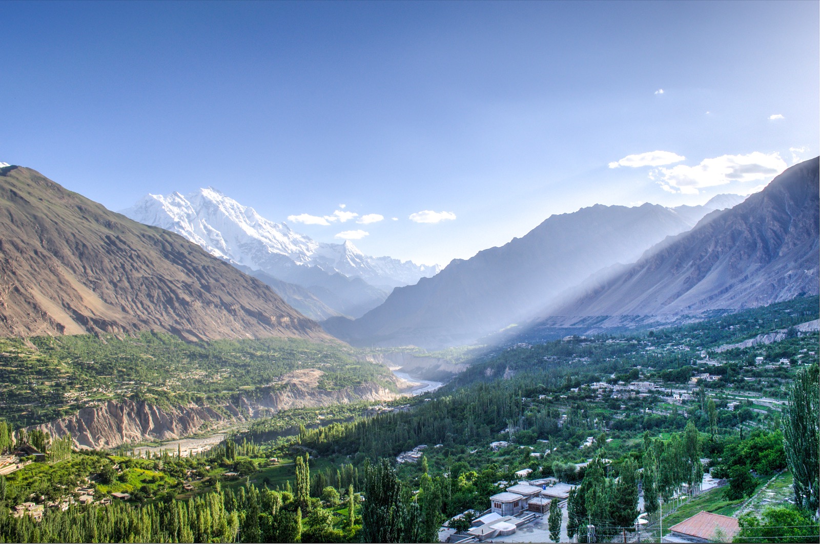 The Hunza Valley beneath snow peaks, Gilgit-Baltistan