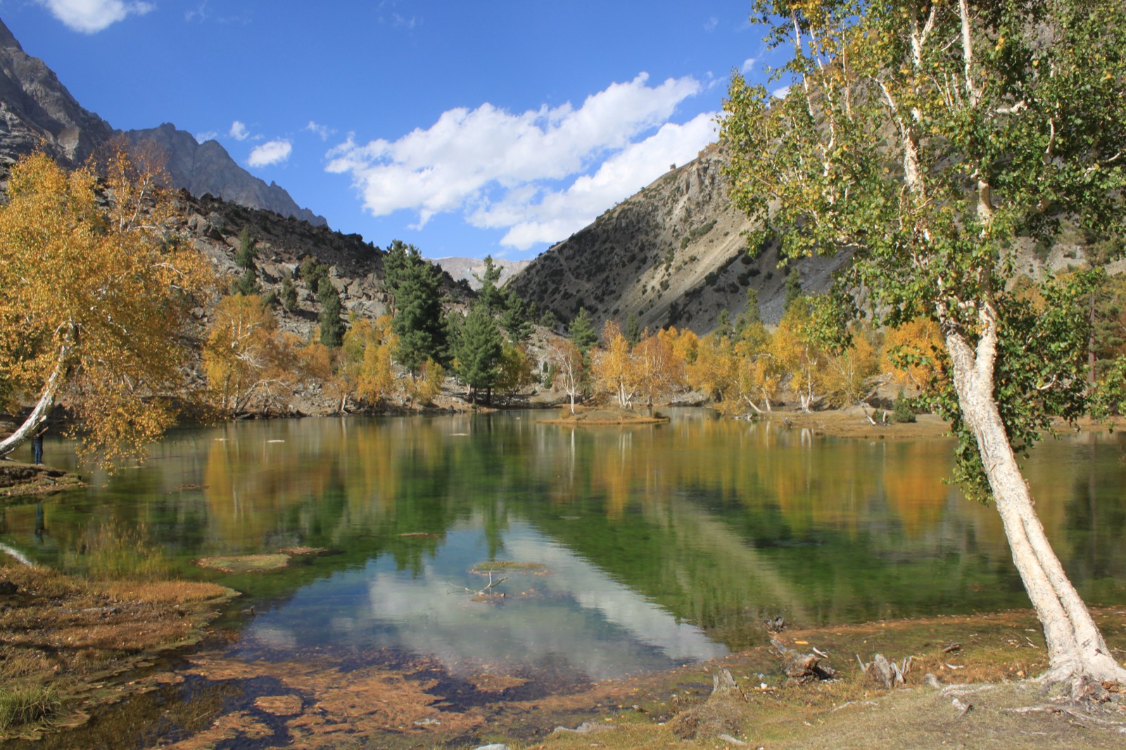 A Naltar lake in autumn colours