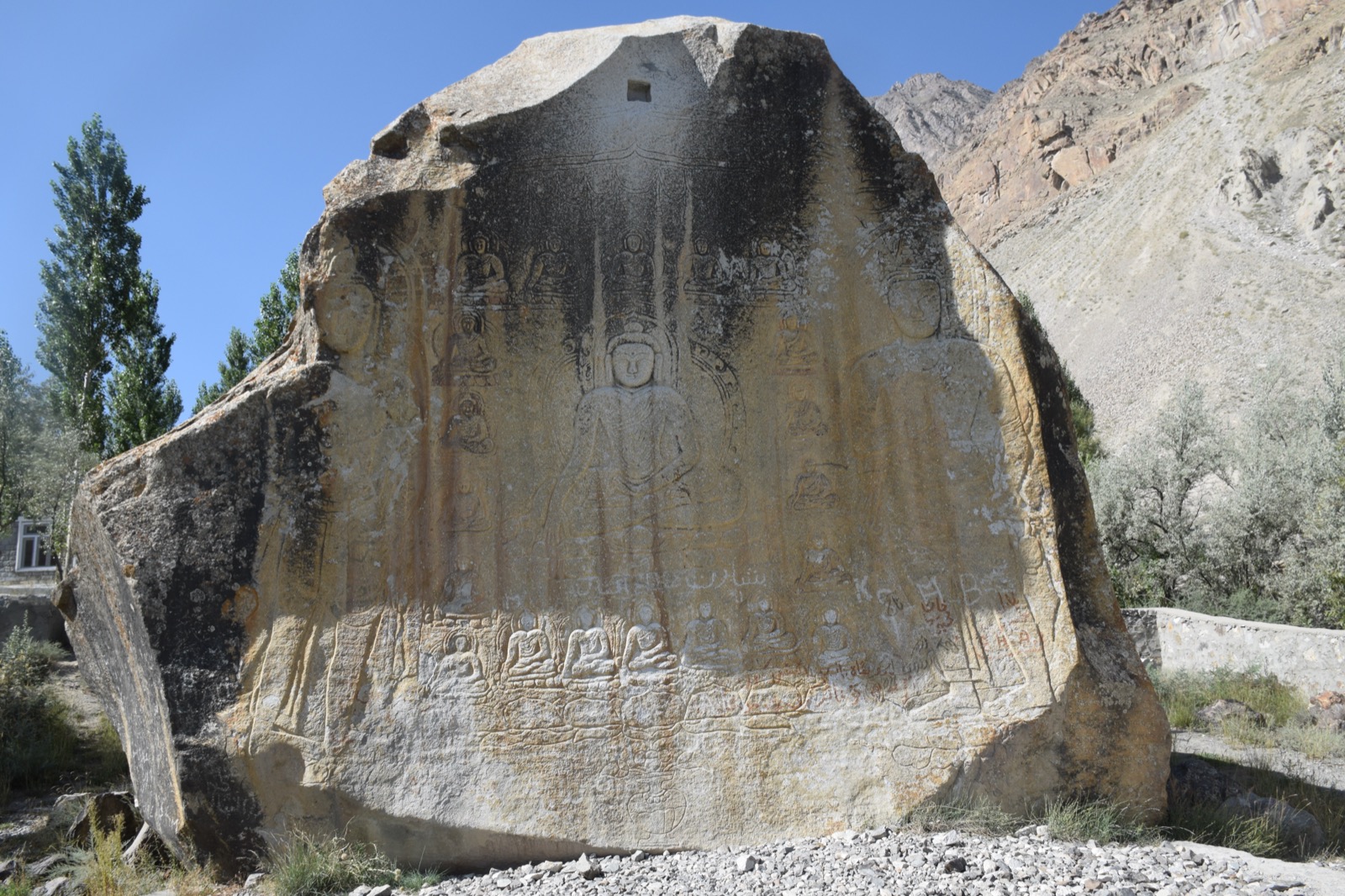Buddhist rock carving at Manthal, Skardu